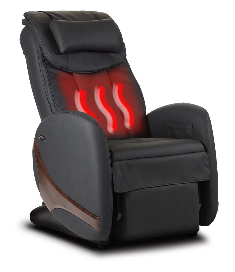 Représentation en rouge du système de chaleur du fauteuil massant kin relax