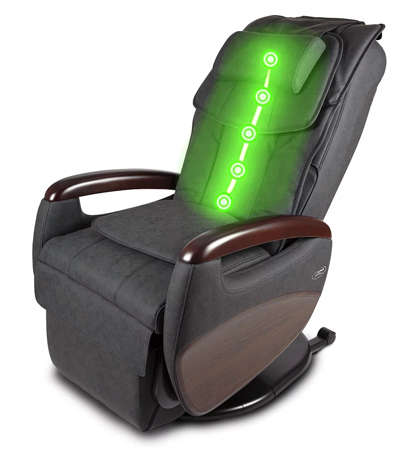 Représentation en vert de la fonction scan sur le fauteuil massant Easy Mass