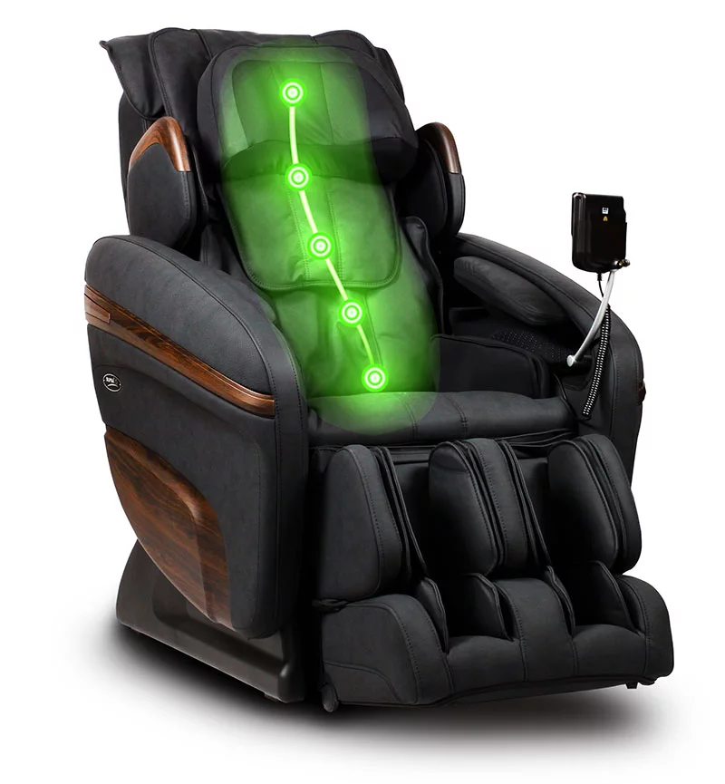 Représentation en vert de la fonction scan sur le fauteuil massant Mediform