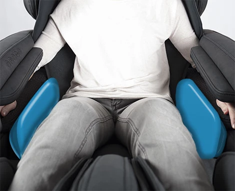 Massage par air des cuisses sur un fauteuil massant Evasion 3D
